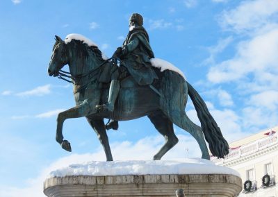 MADRID NEVADO - ESTATUA CARLOS III.
