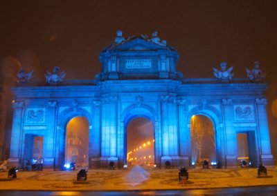 MADRID NEVADO - PUERTA DE ALCALÁ de noche.